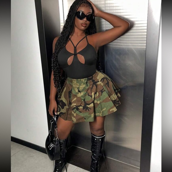 Plus Size Street Style Casual A-Line Camo Skirt - Picture 2 of 4